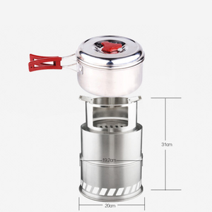 Estufa Portátil Plegable de Acero Inoxidable para Exteriores, Mini Estufa de Leña para Acampar, Cocinar y Hacer Picnic - Product Image 2