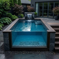 Piscines préfabriquées en acier à faible coût de 40 pieds, 20 pieds, 10 pieds, piscines en conteneurs en fibre de verre de 25 m avec jacuzzi