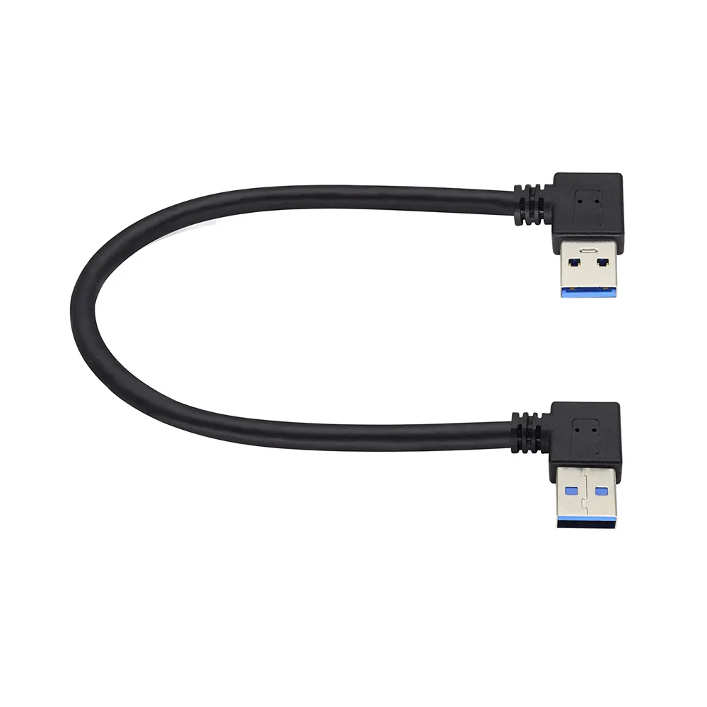 Pabrik sudut kanan USB 3.0 laki-laki ke laki-laki sudut kiri kanan 90 derajat kabel ekstensi