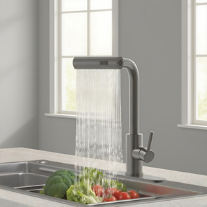 ก๊อกน้ำห้องครัวแบบดึงลงได้และหัวฉีด3ฟังก์ชันก๊อกน้ำห้องครัว - Product Image 6