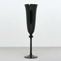 Verres à vin noirs avec gobelets à tige pour décoration de mariage ensemble de vaisselle noire de restaurant champagne vintage gobelet glasscup