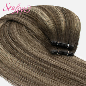 Extensioni per <span class=keywords><strong>Capelli</strong></span> Russi di Alta Qualità a Doppia Trama, Genius Weft, <span class=keywords><strong>Veri</strong></span> <span class=keywords><strong>Capelli</strong></span> Vergini Remy, Sottili e Invisibili - Product Image 4