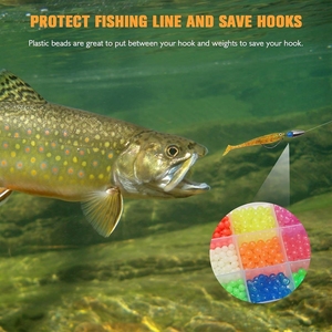 Perles <span class=keywords><strong>de</strong></span> pêche en plastique phosphorescentes <span class=keywords><strong>de</strong></span> haute qualité pour la pêche au bar, au marlin, en eau salée, en rivière et en ruisseau – Appâts colorés pour montages et œufs - Product Image 4