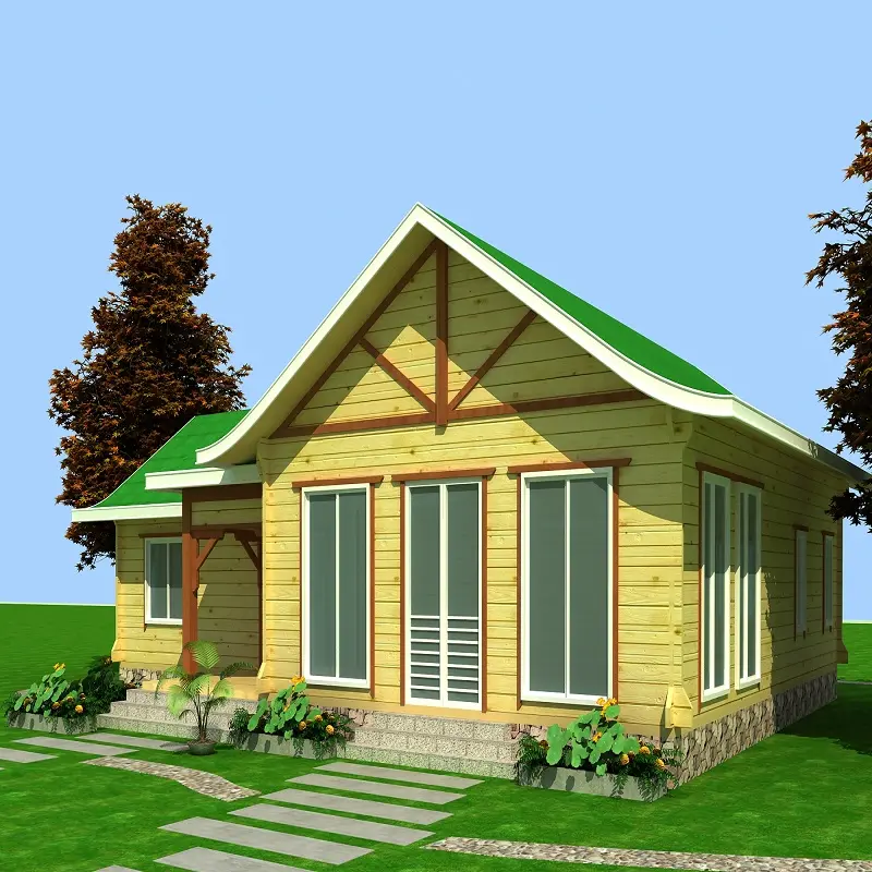 最新デザイン木造住宅中国/木製キットハウス工場価格