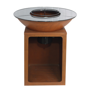 Fire Pit Outdoor Patio Wood Burning Stove Multifunctional Smokeless Campfire Grill With Steel Bowl And Wooden Stand - Product Image 2