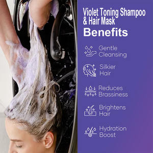 Shampoo <span class=keywords><strong>violet</strong></span> argenté nourrissant anti-pelliculaire <span class=keywords><strong>pour</strong></span> cheveux gris, sans jaunissement, ingrédients à base de produits chimiques, vente chaude - Product Image 2