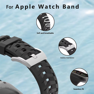 Modello pneumatico morbido Silicone cinturino per orologio Apple Watch Ultra 2 49mm 10 8 7 6 5 4 3 2 1 SE 40mm 44mm 45mm - Product Image 5