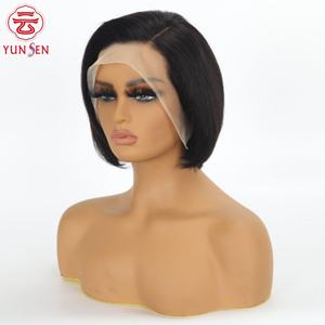 <span class=keywords><strong>ผม</strong></span>แท้ 100% แบบเวอร์จิ้น 13x4 ลูกไม้รอบด้าน <span class=keywords><strong>ทรง</strong></span>บ๊อบ<span class=keywords><strong>สั้น</strong></span>ตรง  แบบเต็มศีรษะ - Product Image 2