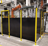 Pagar Kawat Baja Anti Karat Modular Warna Kuning untuk Keamanan Mesin, Pengaman Robot Bengkel, Pembatas Gudang, Bebas Biaya