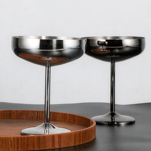 Verre à martini incassable personnalisé de 15 oz, avec pied, pour restaurants, mariages, fêtes, en acier inoxydable 304, verre à cocktail margarita, gobelet à vin - Product Image 1