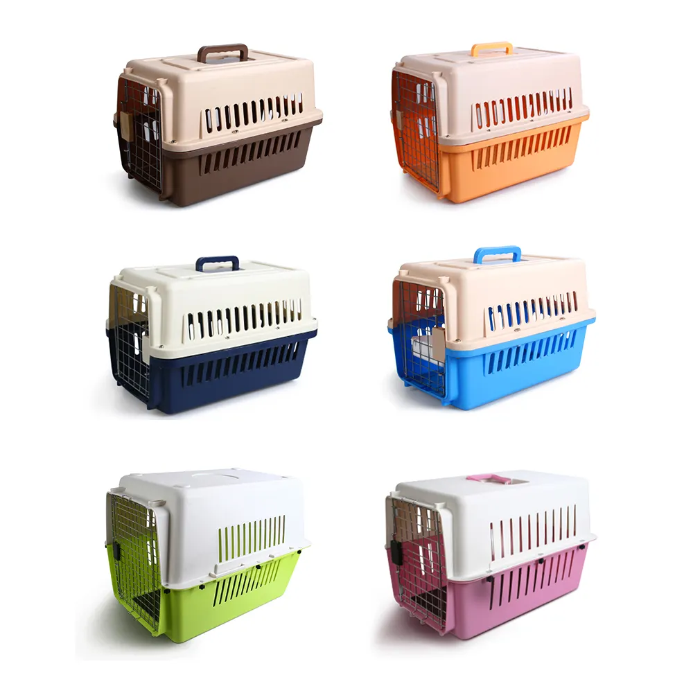 Best Selling Small Animal Dog Travel Carrier Cage / Small Flight Plastic Pet Carrier With Wheels dog cages metal kennels