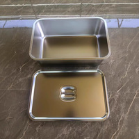 Bassin de stockage rectangulaire en acier inoxydable Yolecen avec plaque carrée à fond plat épaissi pour plats de litière de légumes Buffet