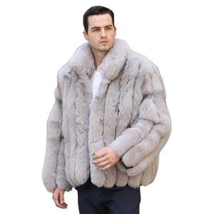 Manteau de fourrure de renard véritable style classique de base pour hommes manteau de fourrure de renard véritable chaud pour l'hiver personnalisé manteau pour hommes - Product Image 1