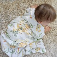 Noël luxe prix raisonnable bambou coton bébé mousseline tissu Swaddle réception couverture solide impression bébé couvertures