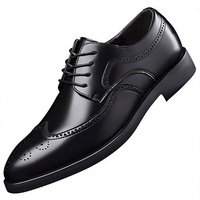 Nouvelles Chaussures Habillées en PU pour Hommes, Style Britannique Tendance, Brogues Derby à Lacets pour l'Automne, Grandes Tailles, Idéales pour le Bureau et la Carrière, Taille 48