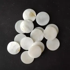 Cheap Seashell 25mm Circle Blank White Freshwater Shell Pearl Round Craft Inlay Decoration