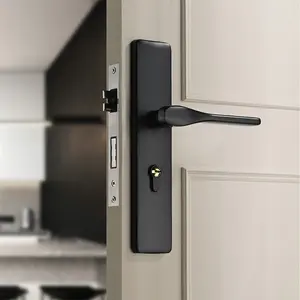 ファッションモデル黒新しいドアハンドルロックデザインインテリア木製ドアロック