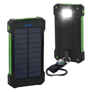 20000mah Solar charger waterproof power bank with high light LED light