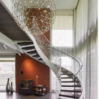 Escalier en colimaçon moderne avec garde-corps en câble et main courante en acier inoxydable 304/316 pour usage extérieur en appartement