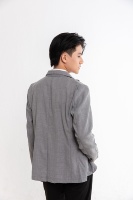 Prix Compétitif Blazer Homme Personnalisé OEM ODM Vente en Gros Chemise en Polyester Texture Légère Effet Lin Tailles S-XL Fabriqué au Vietnam