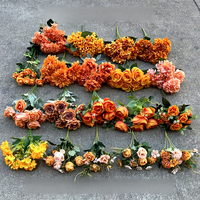 Fleurs artificielles orange de haute qualité en gros pour la décoration de mariage et de la maison