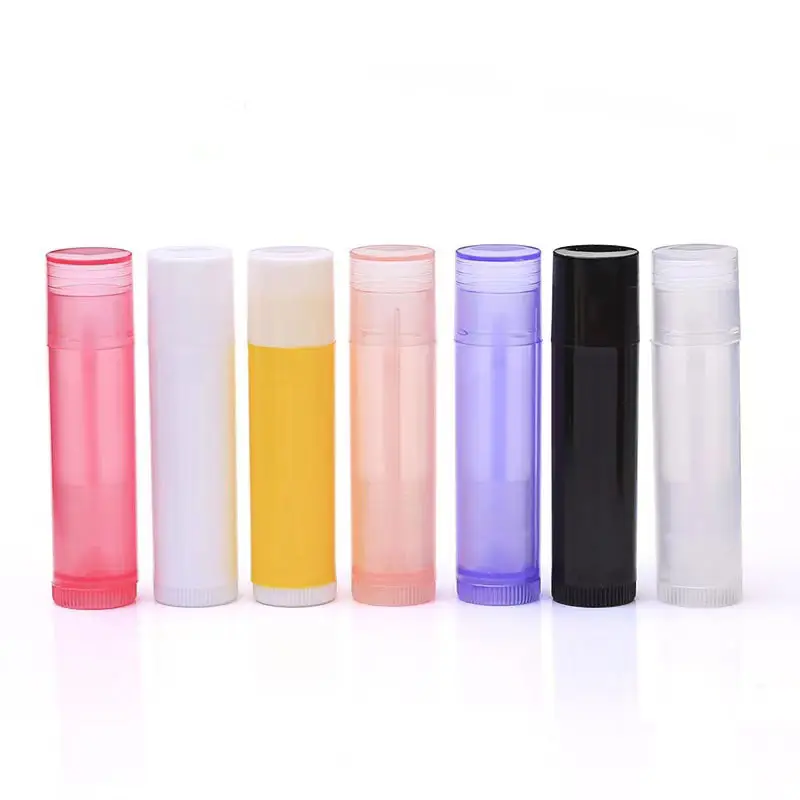 Personalizzato Colorato Commercio All'ingrosso Trasparente Mini Balsamo per le labbra di imballaggio 5g di Plastica Vuota Tubo Del Rossetto stick labbra tubi