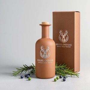 Bouteille en verre super flint de 500 ml avec bouchon en liège, vide, pour spiritueux, vodka, whisky, gin, acceptant le logo personnalisé et la boîte d'emballage – Vente en gros directe usine - Product Image 5
