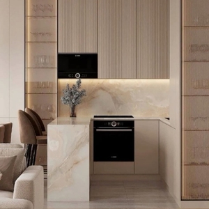 أثاث منزلي مخصص VC ، خزانة مطبخ فاخرة من الخشب الصلب بتصميم مخصص من البلوط الأبيض المدمج في الجدار - Product Image 5