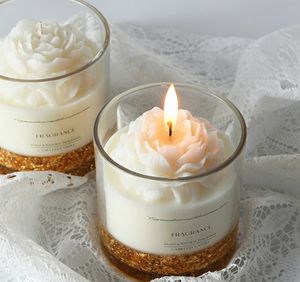 Nouvelle <span class=keywords><strong>bougie</strong></span> parfumée à la camélia dorée faite à la main, 400g, cire de soja, luxe haut de gamme, cadeau souvenir, mariage, anniversaire, fête des mères - Product Image 2