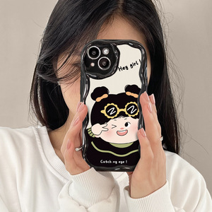 Bella ragazza e ragazzo stampa bordo d'onda morbido TPU Cover posteriore del telefono per Iphone 6 7 8 X Xr XS 11 12 13 14 15 16 17 Pro Max - Product Image 4