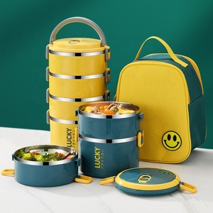 Meilleures ventes Multicouche Mignon Portable Isolé Boîte À Lunch Sac En Acier Inoxydable Déjeuner Tiffin Boîte Pour Enfants