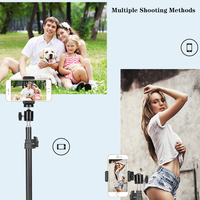 Trépied en métal réglable portable de 2.1m pour Smartphone et appareil photo pour support d'éclairage de téléphone compatible Bluetooth