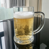 Vente en gros de gobelets à boire en verre transparent réutilisables de 20 oz, grande taille, avec poignée, pour bar, fête d'anniversaire