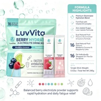 LUVVITA Polvo Electrolítico con Sabor a Algodón de Azúcar, Mejora la Resistencia, Reduce la Fatiga, Suplementos Deportivos, Mayorista