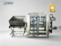 Machine de remplissage automatique industrielle ESKO pour savon liquide, adoucissant textile, remplisseuse de bouteilles rondes en plastique de type gallon
