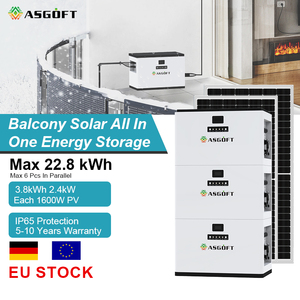 ASGOFT Germany Stock 3.8kwh 2.4kw Hybrid Balcony Solar <b>Energy</b> <b>Storage</b> <b>System</b> Balcony 51.2V 72ah Lithium Ion Battery for Home Use - Product Image 1