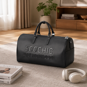 Sac de voyage <span class=keywords><strong>Soochic</strong></span> en cuir, personnalisé, gaufré, unisexe, grande capacité, pour le week-end, avec sangle amovible, support métallique - Product Image 2