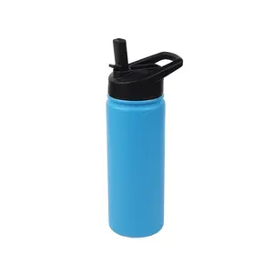 Flacon thermos sous vide en fer de 20 oz en acier inoxydable bouteille de boisson active avec couvercle à bec verseur