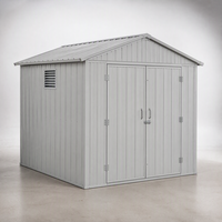 Abri de jardin préfabriqué moderne en métal avec ventilation à persiennes pour jardin