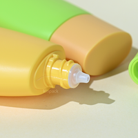Bouteille de crème solaire en plastique ovale écologique de 30 ml, 45 ml, 50 ml avec triple protection UV et impression sérigraphique pour les soins de la peau