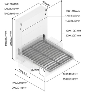 Bộ Dụng Cụ Kim Loại Cho Giường Murphy Đứng Thủ Công Khung Giường Kim Loại Giá Rẻ Cỡ <span class=keywords><strong>King</strong></span> Cho Khách Sạn Tiết Kiệm Không Gian Với Đầu Nối Sofa - Product Image 2