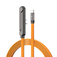 Nouveau câble de charge rapide 240W 2026, rotatif à 180°, tressé en PVC, USB-C vers USB-C, PD3.1, puce E-MARKER, conducteur en cuivre pur, support de téléphone