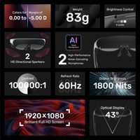 Kacamata AR Rokid Air Headset VR 3D Kacamata Realitas Virtual Video Pintar Helm 7 Inci untuk Smartphone Android untuk I