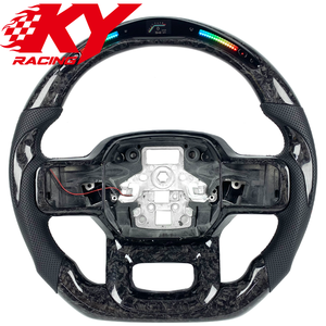พวงมาลัยรถยนต์สไตล์สปอร์ตคาร์บอนไฟเบอร์แบบฟอร์จ LED สำหรับ Ford F150 XL XLT Raptor R ปี 2021-2026 - Product Image 1