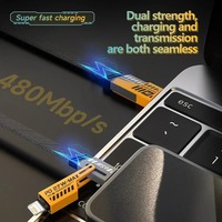 Cable de Datos USB/Tipo C a Tipo C/8 Pines de Carga Rápida con Carcasa de Metal y Nailon Multifunción 4 en 1 para iPhone 15/16 y Android