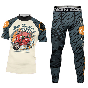 Ropa de gimnasio para hombre Cody, conjunto de 4 piezas, conjunto de ropa de entrenamiento, mallas deportivas para gimnasio para hombre, suministros, pantalones cortos de compresión térmica Rash-Guard - Product Image 5