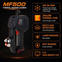 Kamera Termal Laser Ranging MF500 800m 400m 384x288 IR Radiasi Gas Cuaca 6 1 IP67 1100g Portabel Penyelamatan Kebakaran 50mk