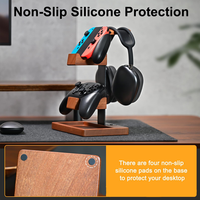 Support de casque de jeu en bois, organisateur de casque de bureau à domicile, support de rangement pour casque de jeu en bois massif