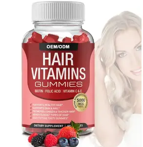 Venta caliente OEM Cuidado DE LA Salud Suplemento de vitaminas para el cabello gomoso