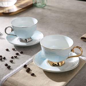 Tasse à <span class=keywords><strong>café</strong></span> créative <span class=keywords><strong>en</strong></span> céramique de style europé<span class=keywords><strong>en</strong></span> couleur <span class=keywords><strong>grain</strong></span> de marbre noir <span class=keywords><strong>or</strong></span> argent course tasse latérale expresso <span class=keywords><strong>en</strong></span> porcelaine - Product Image 4